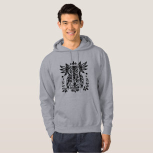 Owl Lovers Rustic Woodlands Black White Bohemian  Hoodie