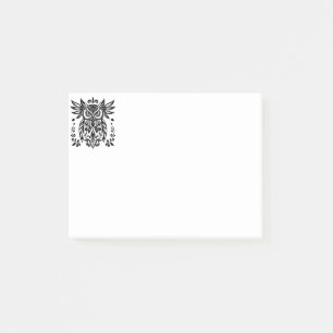 Owl Lovers Rustic Woodlands Black White Bohemian Post-it Notes