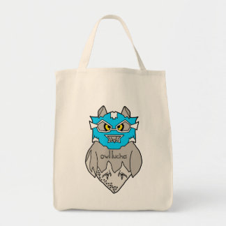 Owl Lucha Grocery Tote Bag