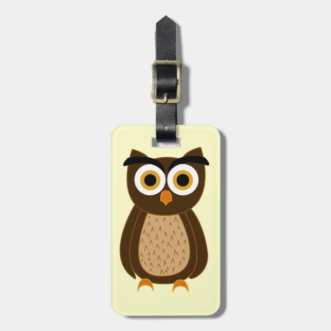 Owl Luggage Tag (Front Vertical)