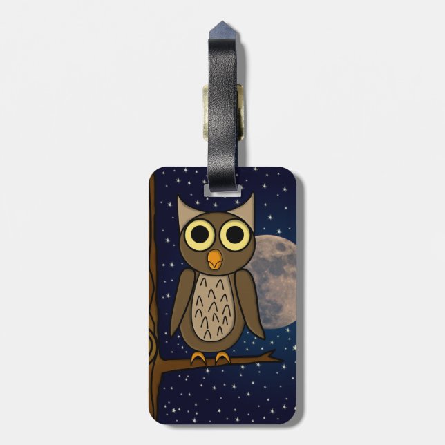 Owl Luggage Tag (Back Vertical)