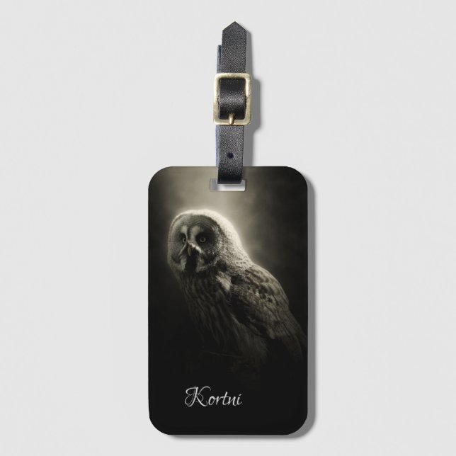 Owl Luggage Tag (Front Vertical)