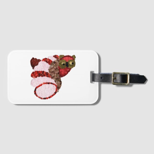 Owl Luggage Tag with Business Card Slot (Front Horizontal)