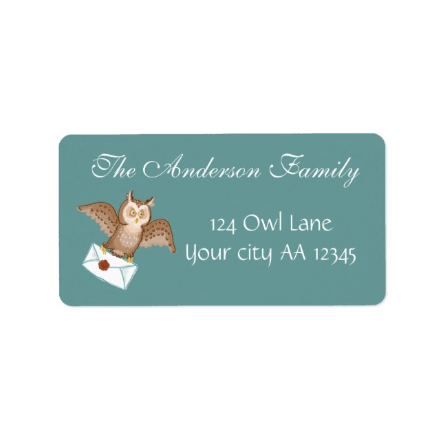 Owl mail address label (Front)