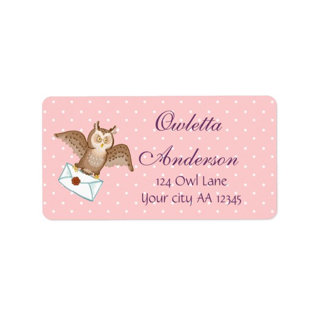 Owl mail address label (Front)