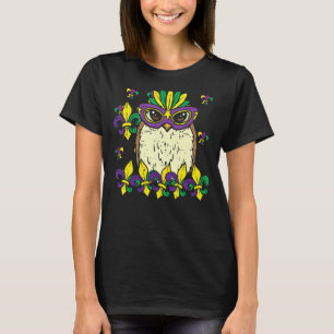 Owl Mardi Gras Mask Cute Carnival Bird Animal Men  T-Shirt