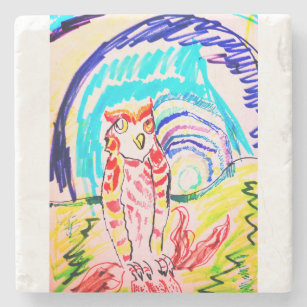 Owl marker notebook iPad air cover Playing Cards T Stone Coaster