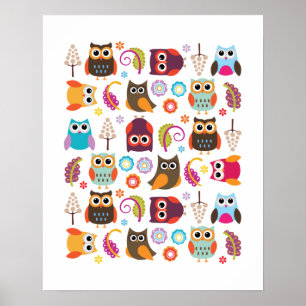 Owl Meeting Poster Print