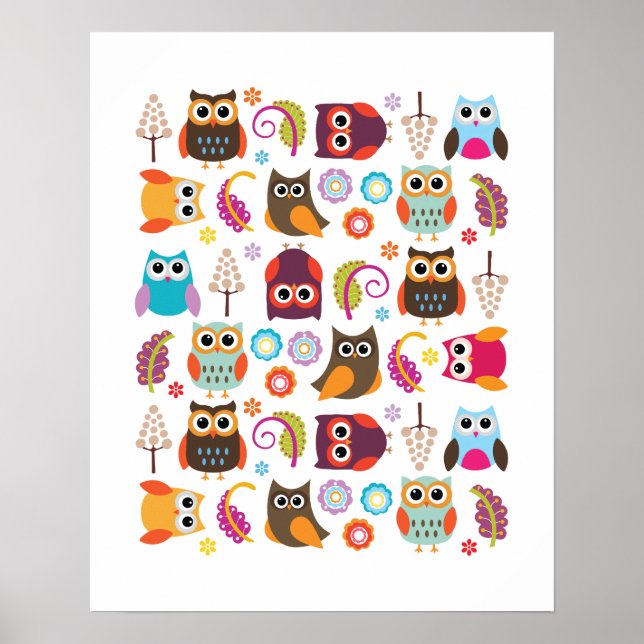 Owl Meeting Poster Print (Front)