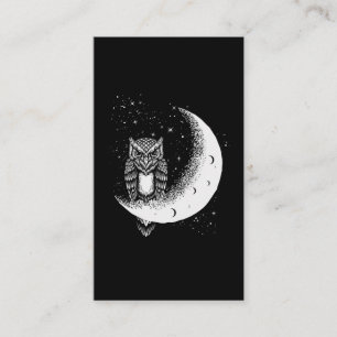 Owl Moon Celestial Bird Crescent Business Card