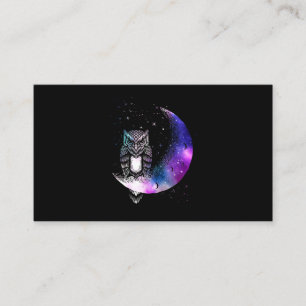 Owl Moon Galaxy Bird Crescent Business Card