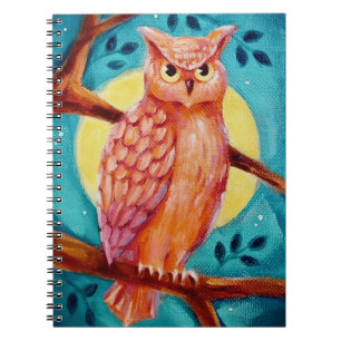 Owl & Moon Spiral Notebook