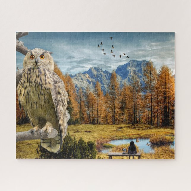 Owl Mountain Fall Foliage Jigsaw Puzzle (Horizontal)