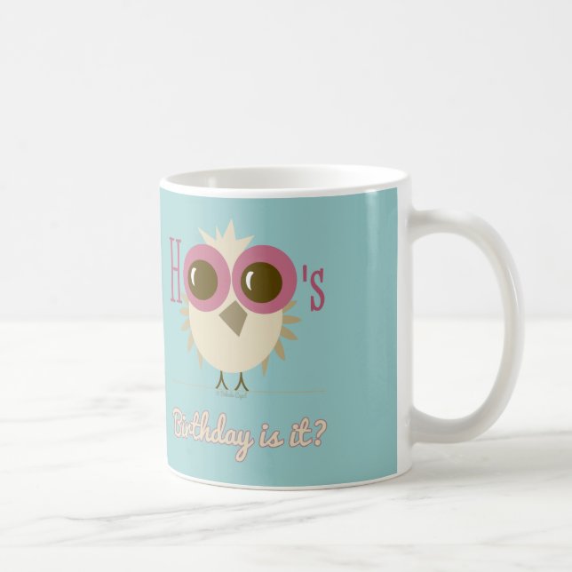 Owl Mug Birthday Party Gifts Pink Teal (Right)