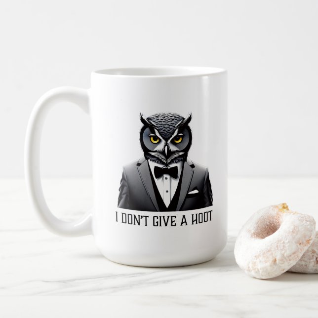 Owl Mug - "I Don't Give a Hoot" (With Donut)
