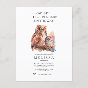 Owl My ... Cute Baby Shower invitation Postcard