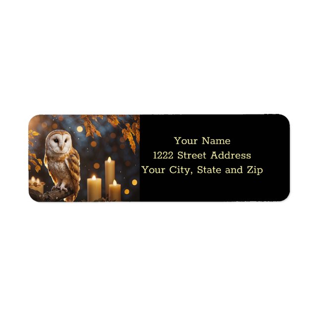 Owl Mystical Magical Enchanting Return Address (Front)