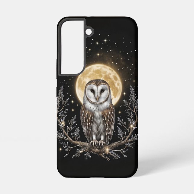 Owl Mystical Magical Pretty Moon Phone Samsung Galaxy S22 Case (Back)