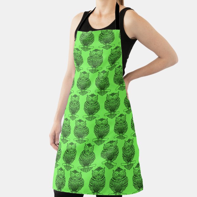 Owl (neon green) - Apron (Insitu)