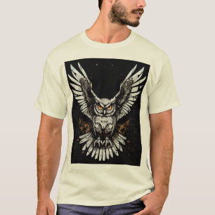Owl night flying Logo design. T-Shirt