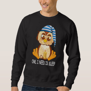 Owl night owl sleeping cap nightgown pyjamas owl sweatshirt