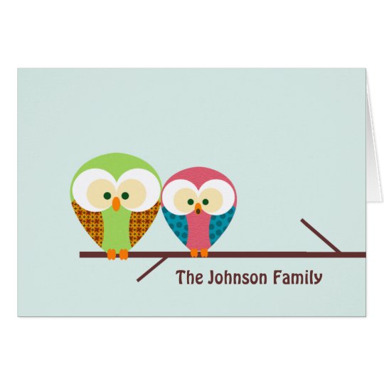 Owl Note Card - Mod