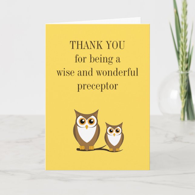 Owl Nurse Preceptor Thank You Card (Front)