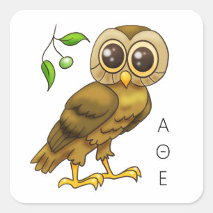 Owl of Athena Square Sticker