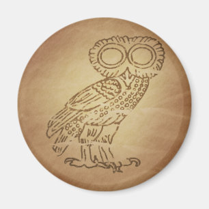 Owl of Wisdom Greek Magnet