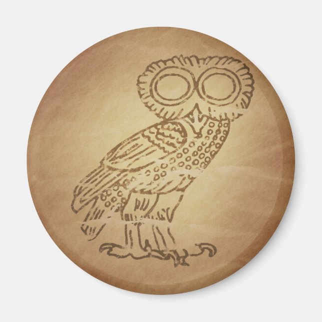 Owl of Wisdom Greek Magnet (Front)