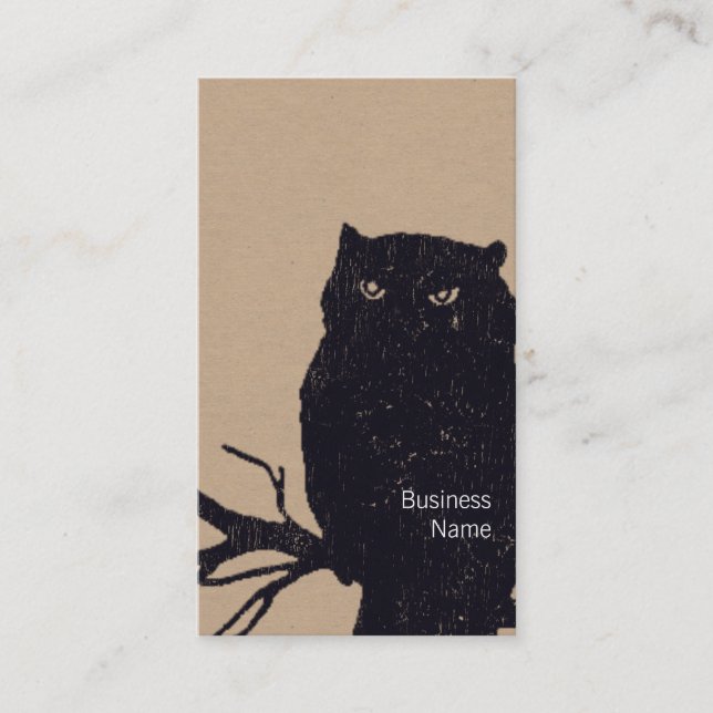 Owl on a Branch Business Card (Front)