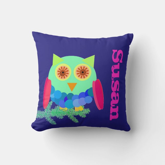 Owl on a Branch Cushion (Front)