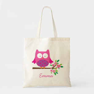 Owl on a Branch Personalised Bag Tote for Girl