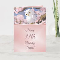 Owl On A Cherry Blossom Tree Girls Birthday