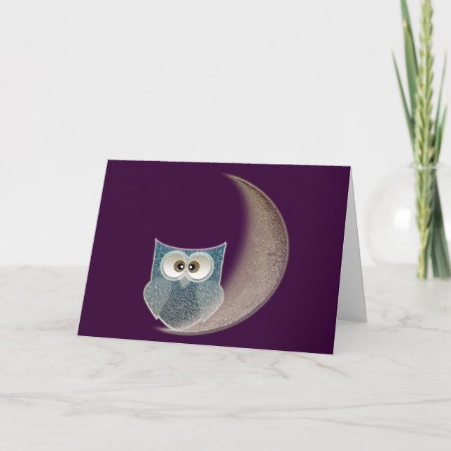 Owl on the Moon Card (Front)