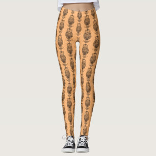 Owl (orange) - Leggings