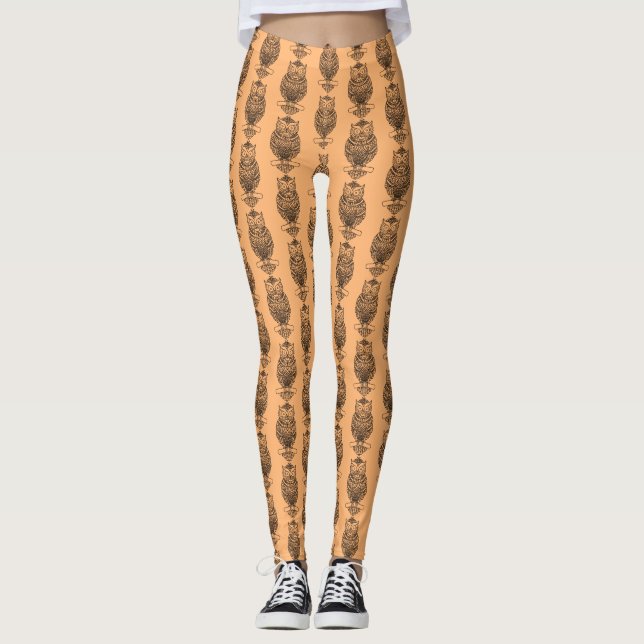 Owl (orange) - Leggings (Front)
