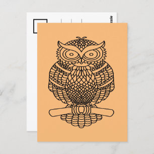 Owl (orange) - Postcard