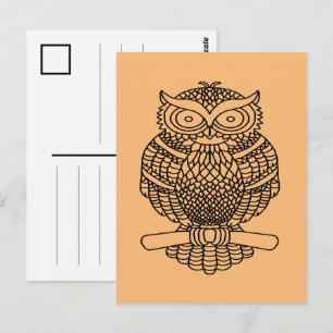 Owl (orange) - Postcard