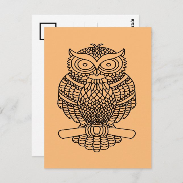 Owl (orange) - Postcard (Front/Back)