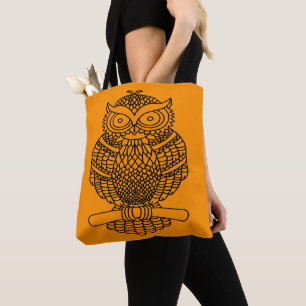 Owl (orange) - Tote Bag