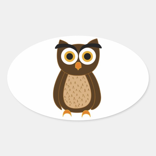 Owl Oval Sticker (Front)