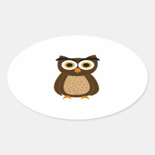 Owl Oval Sticker