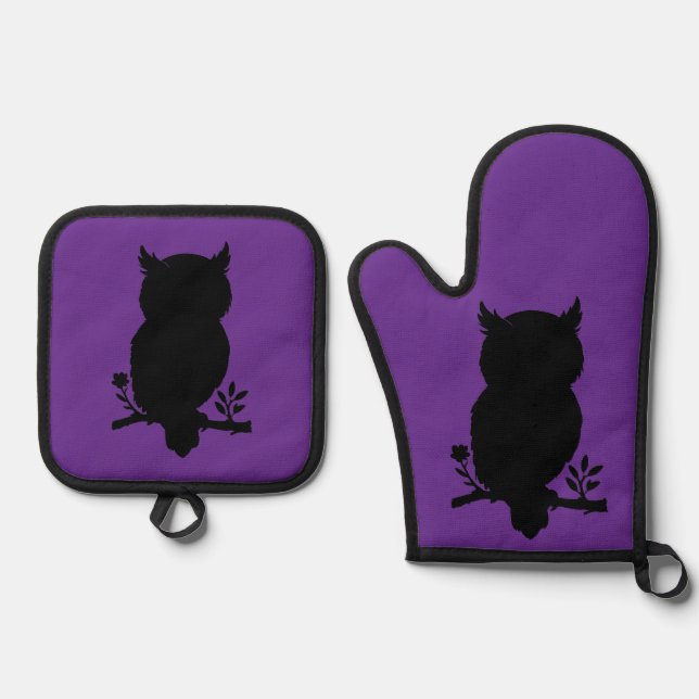 owl oven mitt & pot holder set (Front)