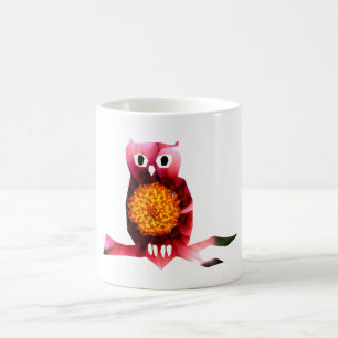 Owl, Owl Bird Floral Art Mug