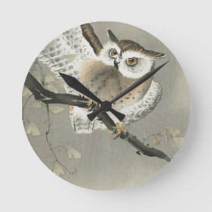 OWL painted Round Clock