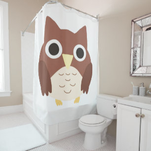 owl painting art shower curtain