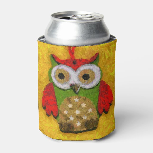 Owl painting can cooler (Can Front)
