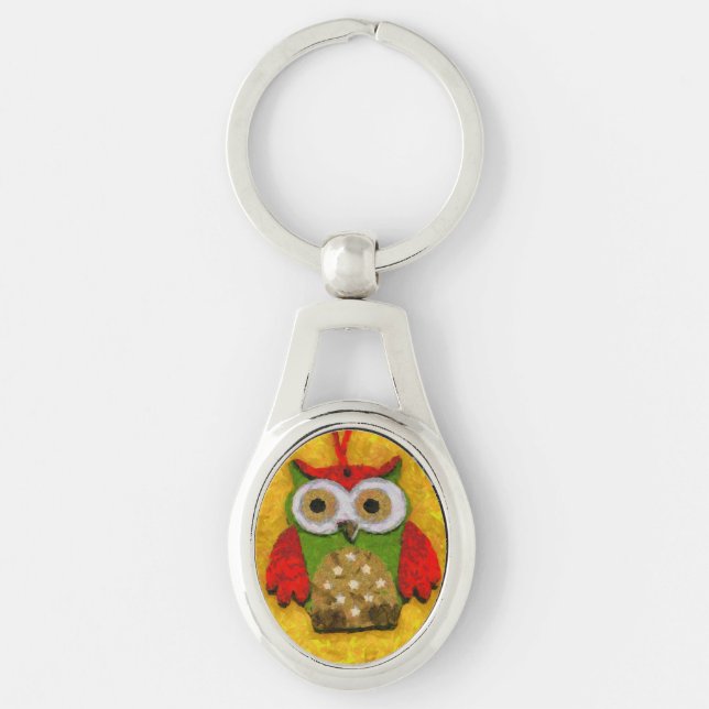 Owl painting key ring (Front)