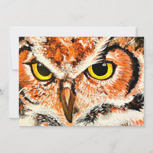 Owl Painting Print Holiday Card
